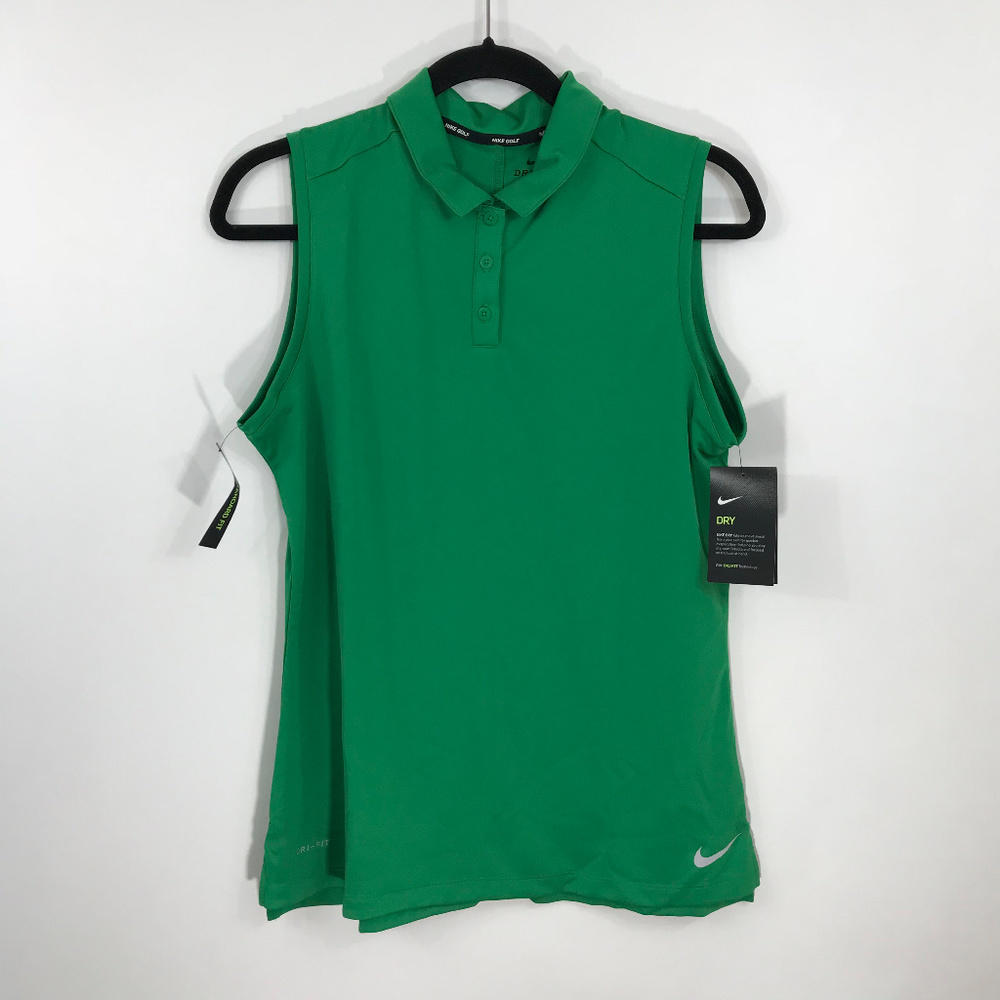 Nike Womens Dry-Fit Sleeveless Green Golf Top **no tags attached any longer**